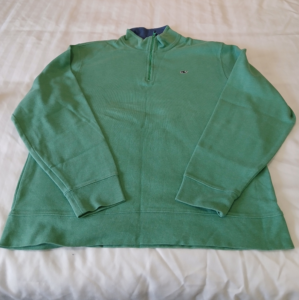 Vineyard Vines 1/4 Zip Pullover Green Sweatshirt Men's Large